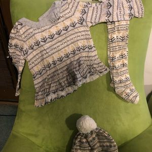 Gymboree top tights and hat 2-3T